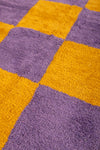 Ex Sample/Seconds Purple & Yellow Check with Arch Border Tufted Medium Rug