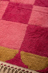 Ex Sample/Seconds Pink & Red Check with Arch Border Tufted Medium Rug