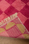Ex Sample/Seconds Pink & Red Check with Arch Border Tufted Medium Rug