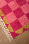 Ex Sample/Seconds Pink & Red Check with Arch Border Tufted Medium Rug