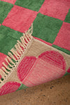 Ex Sample/Seconds Green & Pink Check with Arch Border Tufted Medium Rug