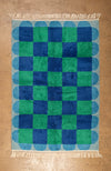 Ex Sample/Seconds Blue & Green Check with Arch Border Tufted Medium Rug