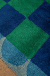 Ex Sample/Seconds Blue & Green Check with Arch Border Tufted Medium Rug