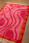 Ex Sample/Seconds Pink Tones Abstract Swirl with Arch Border Tufted Medium Rug