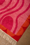 Ex Sample/Seconds Pink Tones Abstract Swirl with Arch Border Tufted Medium Rug