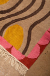 Ex Sample/Seconds Brown Tones Abstract Swirl with Arch Border Tufted Medium Rug