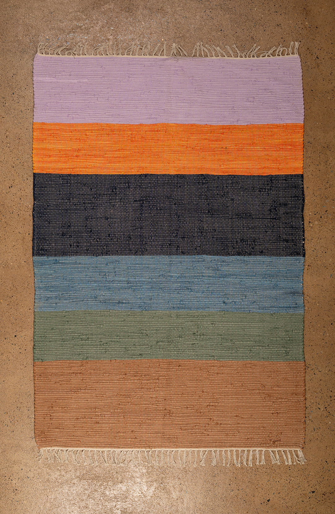Ex Sample/Seconds Earth Tones Striped Medium Recycled Rug