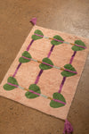 Ex Sample/Seconds Green Hearts on Pink Tufted Small Rug with Tassels
