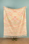 Ex Sample/Seconds Rainbow Weave on Natural Cotton Throw