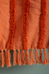 Ex Sample/Seconds Terracotta with Orange Tufted Design Cotton Throw