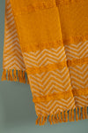 Ex Sample/Seconds Yellow Zig-Zag Stripe Cotton Throw