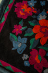 Ex Sample/Seconds Black Floral Motif Velvet Cushion Cover
