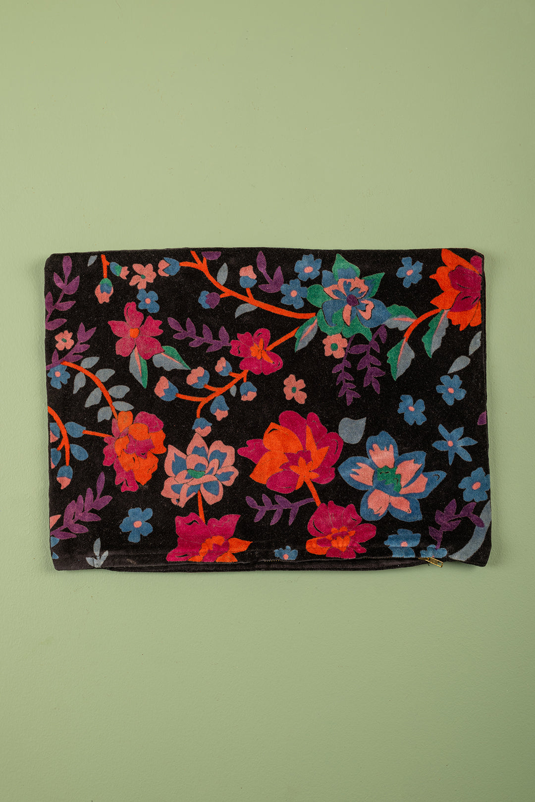 Ex Sample/Seconds Black Floral Velvet Cushion Cover