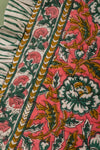 Ex Sample/Seconds Pink & Dark Green Block Print Cushion Cover