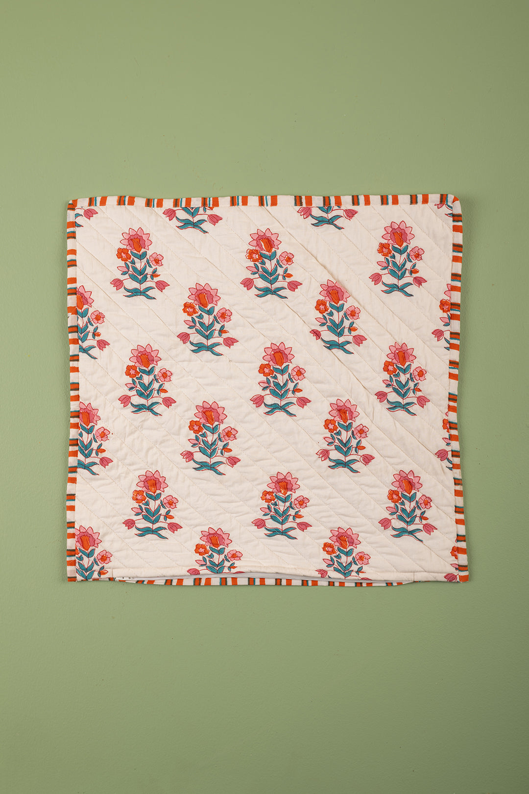 Ex Sample/Seconds Carnation & Clementine Block Print Cushion Cover