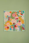 Ex Sample/SecondsWwildflower Garden on Pale Green Embroidered Cushion Cover