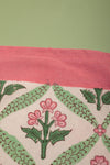 Ex Sample/Seconds Laurel & Taffy Block Print Cotton Cushion Cover