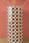 Ex Sample/Seconds Blue & Brown Mosaic Glass Vase