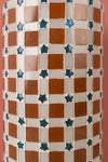 Ex Sample/Seconds Blue & Brown Mosaic Glass Vase