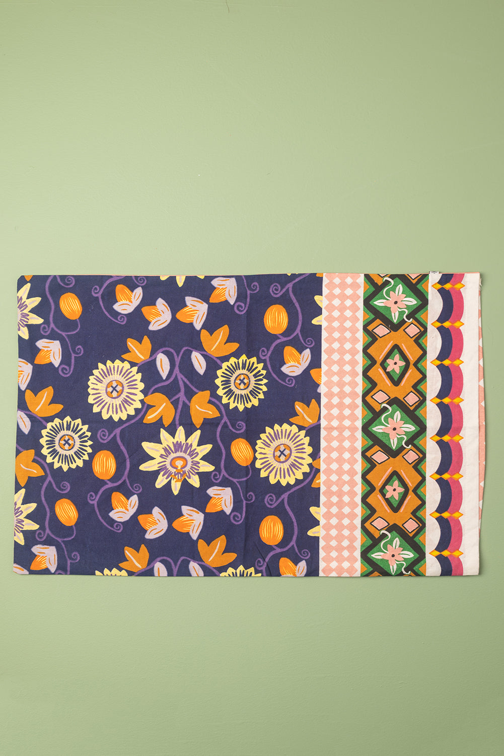 Ex Sample/Seconds Navy Passion Flower Cotton Pillowcase