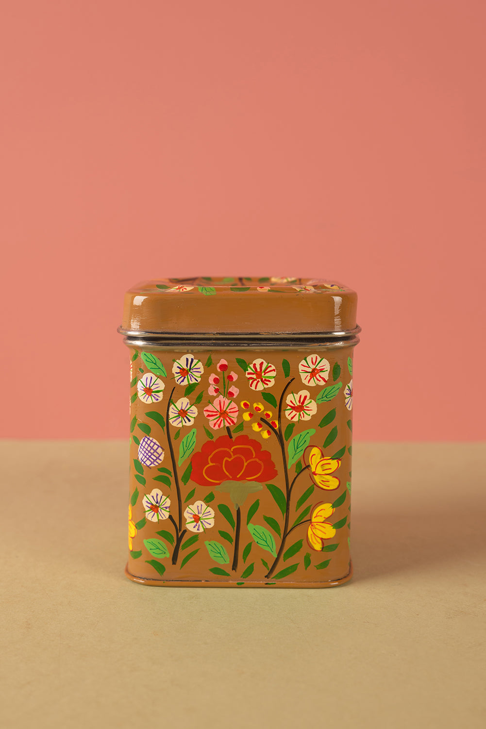 Ex Sample/Seconds Brown Kashmiri Storage Tin