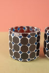 Ex Sample/Seconds Set of Two Brown & Blue Mosaic Glass Votives