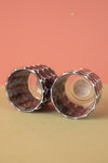 Ex Sample/Seconds Set of Two Brown & Blue Mosaic Glass Votives