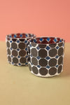 Ex Sample/Seconds Set of Two Brown & Blue Mosaic Glass Votives