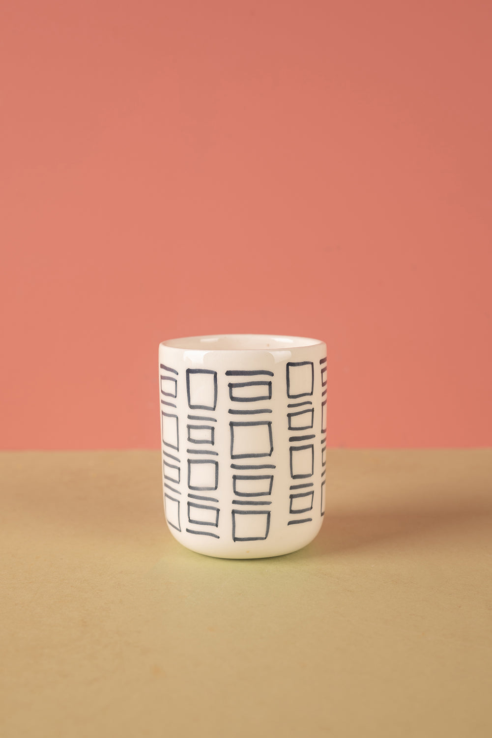 Ex Sample/Seconds Black & White Abstract Ceramic Votive