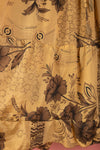 Ex Sample/Seconds Gold Floral Long Sleeve Recycled Silk Dress - Medium