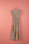 Ex Sample/Seconds Grey & Yellow Cap Sleeve Silk Dress - Small