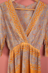 Ex Sample/Seconds Lilac & Orange Short Sleeve Silk Dress - Small