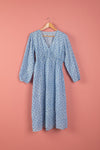 Ex Sample/Seconds Blue & White Long Sleeve 100% Cotton Dress - Small