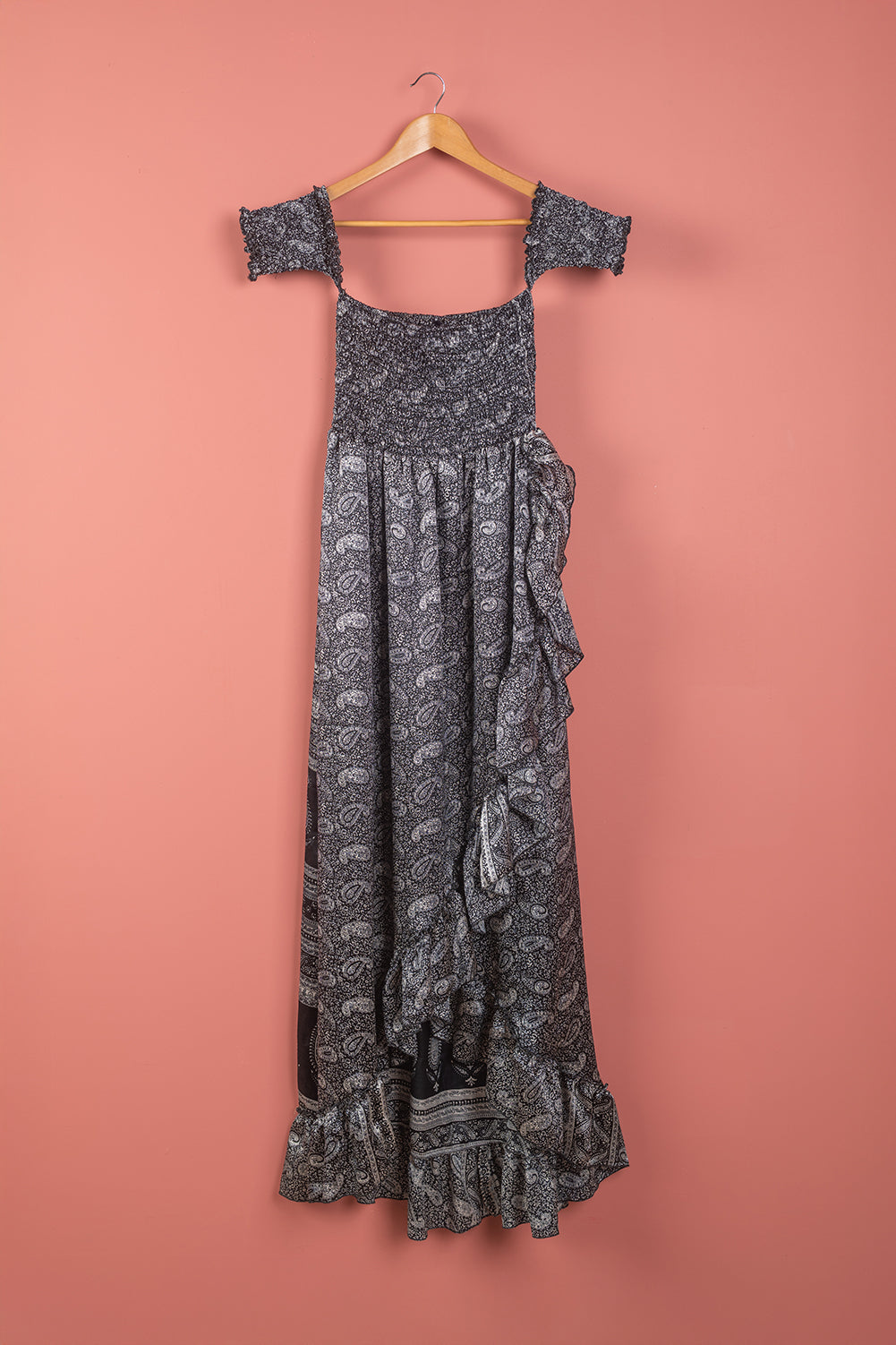 Ex Sample/Seconds Black & White Cap Sleeve Silk Dress - Medium