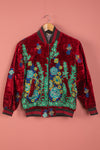 Ex Sample/Seconds Red Velvet Embroidered Jacket 100% Cotton - Small/Medium