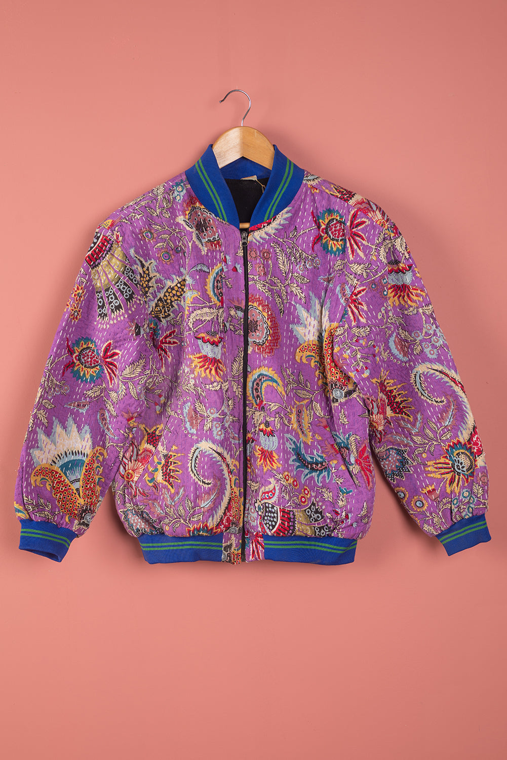 Ex Sample/Seconds Purple Kantha Jacket 100% Cotton - Medium/Large