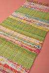 Seconds Green & Rainbow Chindi Table Runner