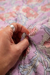 Ex Sample/Seconds Apricot & Lavender Floral Quilt  - 01