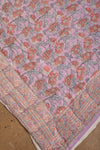 Ex Sample/Seconds Apricot & Lavender Floral Quilt  - 01