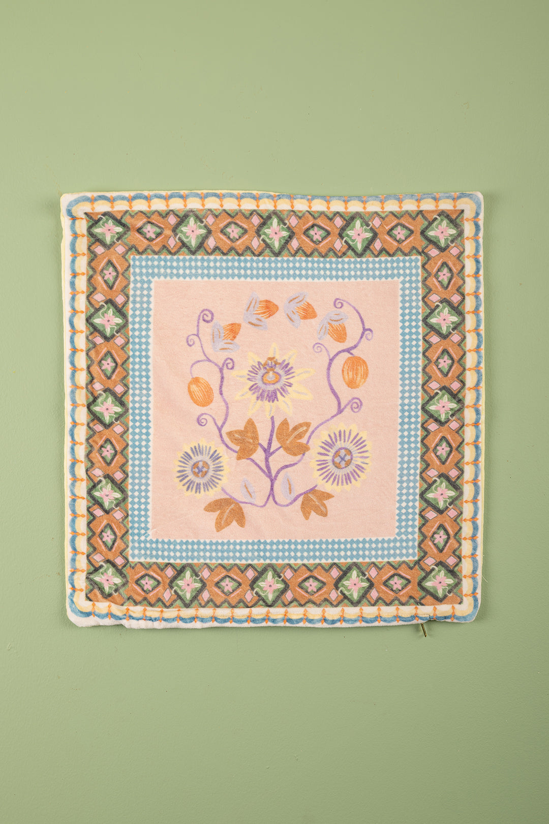 Ex Sample/Seconds Pink Passion Flower 100% Recycled Cotton Cushion Cover - 02