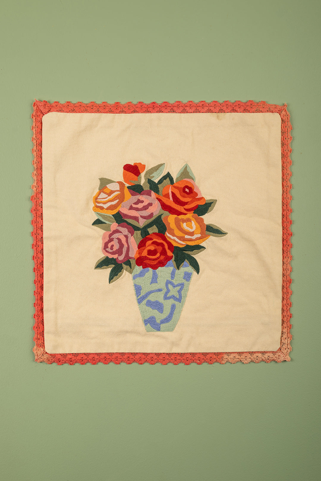 Ex Sample/Seconds Flower Vase Embroidered Cushion Cover