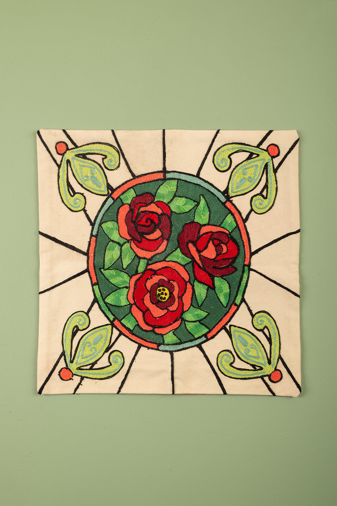 Ex Sample/Seconds Romeo Roses Stained Glass Cushion Cover