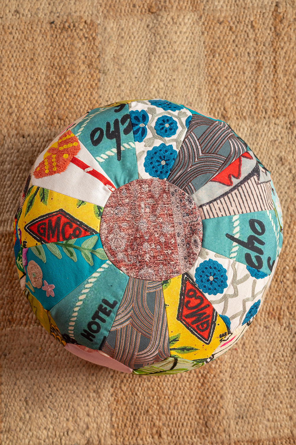 Seconds Patchwork Embroidery Pouffe