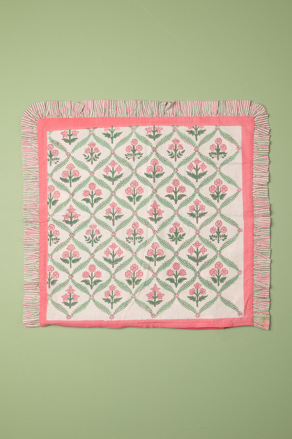 Ex Sample/Seconds Laurel & Taffy Block Print Cushion Cover