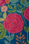 Ex Sample/Seconds Embroidered Roses Cushion Cover with Thick Wool Mustard Tassels