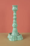 Ex Sample/Seconds Moulded Metal Ceramic Candleholder Azure