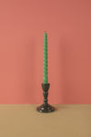 Ex Sample/Seconds Moulded Metal Ceramic Candleholder Racing Green