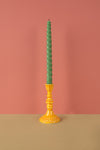 Ex Sample/Seconds Moulded Metal Ceramic Candleholder Yellow