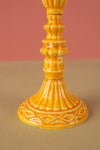Ex Sample/Seconds Moulded Metal Ceramic Candleholder Yellow