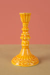 Ex Sample/Seconds Moulded Metal Ceramic Candleholder Yellow